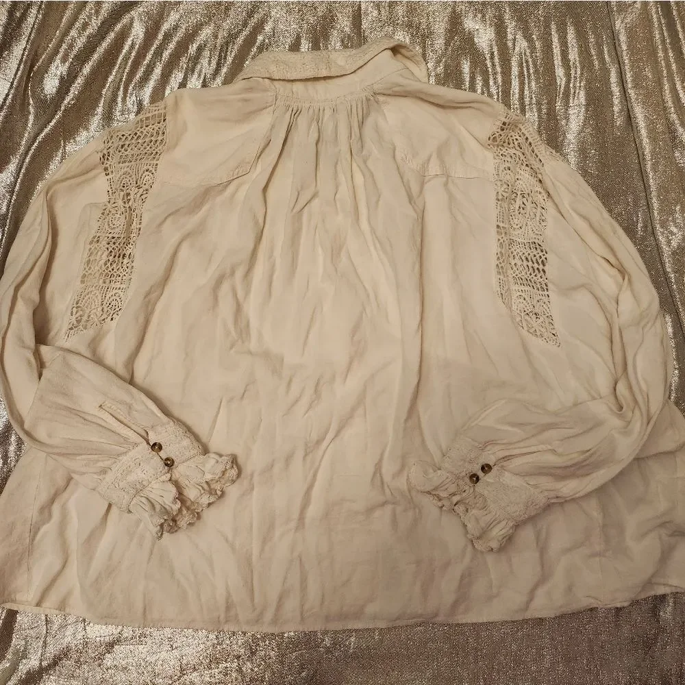 Free People Women's White Lace Detail Jacket
